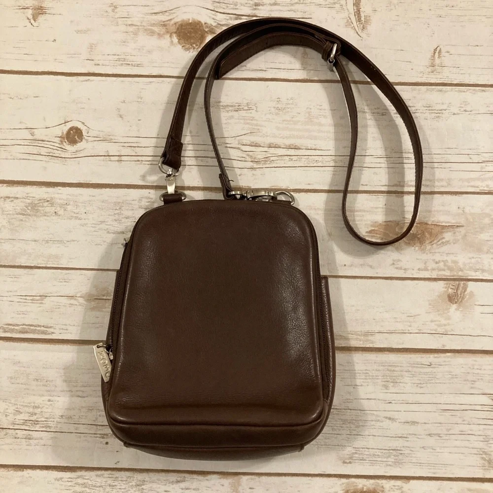 HOBO International Smooth Brown Leather Crossbody Bag
